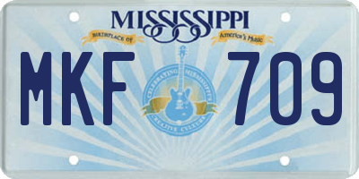 MS license plate MKF709