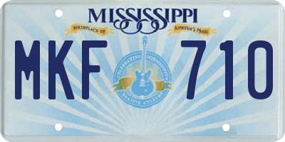 MS license plate MKF710