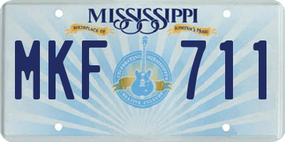 MS license plate MKF711