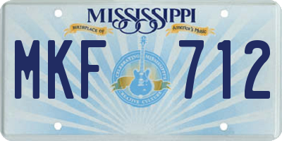 MS license plate MKF712