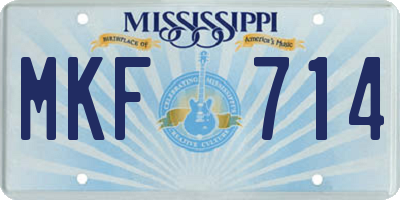MS license plate MKF714