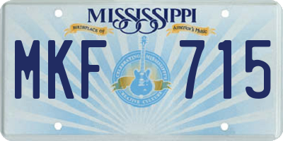 MS license plate MKF715