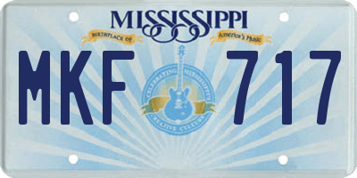 MS license plate MKF717