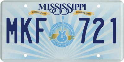 MS license plate MKF721
