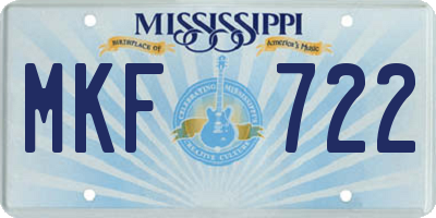 MS license plate MKF722