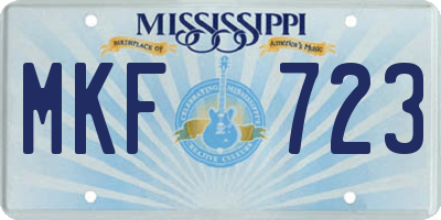 MS license plate MKF723