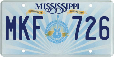 MS license plate MKF726