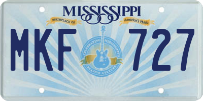 MS license plate MKF727
