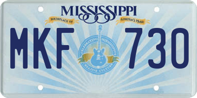 MS license plate MKF730