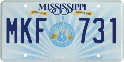 MS license plate MKF731