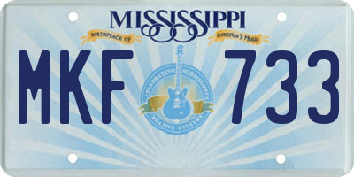 MS license plate MKF733