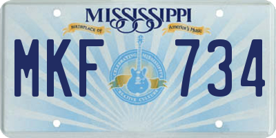 MS license plate MKF734