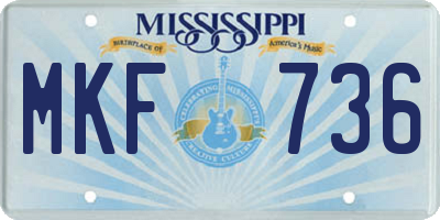 MS license plate MKF736