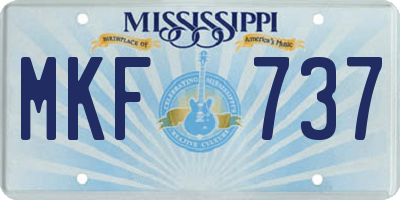 MS license plate MKF737