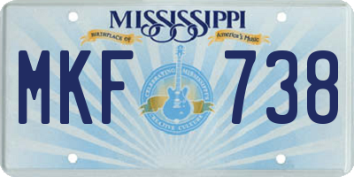 MS license plate MKF738