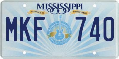 MS license plate MKF740