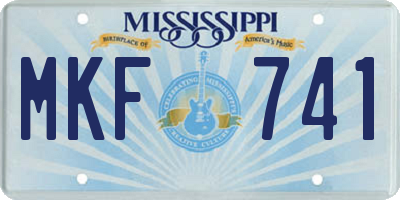 MS license plate MKF741