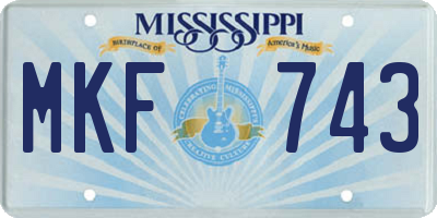 MS license plate MKF743