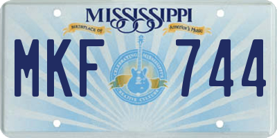 MS license plate MKF744