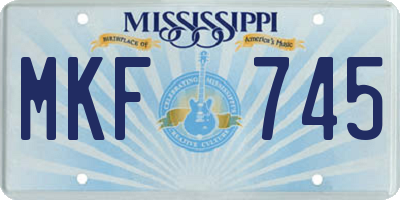 MS license plate MKF745