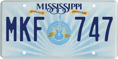 MS license plate MKF747