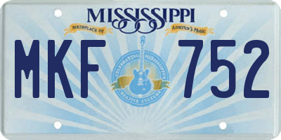MS license plate MKF752