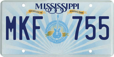 MS license plate MKF755