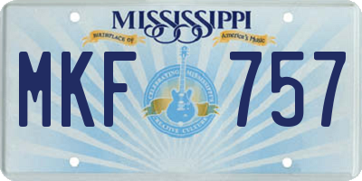 MS license plate MKF757