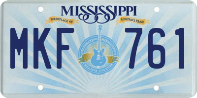 MS license plate MKF761