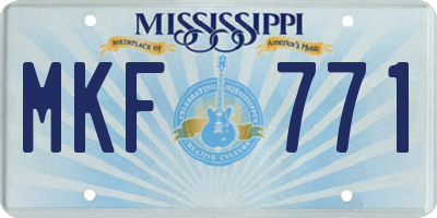 MS license plate MKF771
