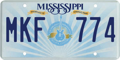 MS license plate MKF774