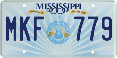 MS license plate MKF779