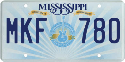 MS license plate MKF780