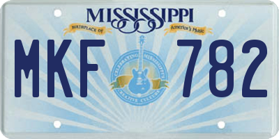 MS license plate MKF782