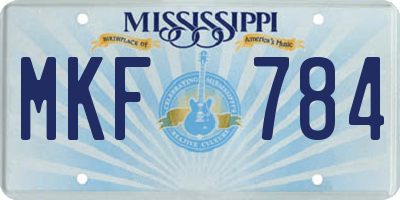 MS license plate MKF784