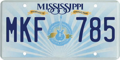 MS license plate MKF785