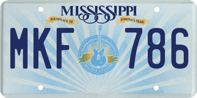MS license plate MKF786