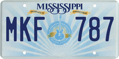 MS license plate MKF787