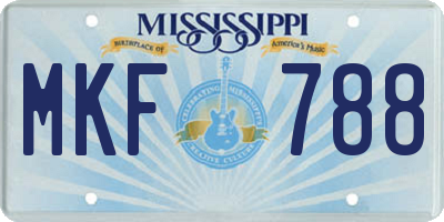 MS license plate MKF788