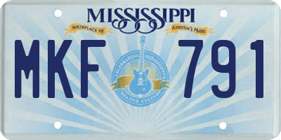 MS license plate MKF791