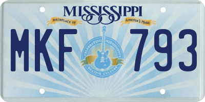 MS license plate MKF793