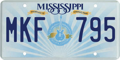 MS license plate MKF795