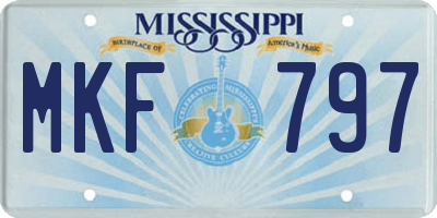 MS license plate MKF797