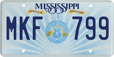 MS license plate MKF799