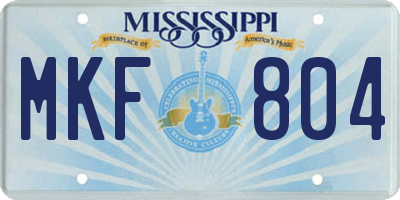 MS license plate MKF804