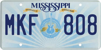 MS license plate MKF808