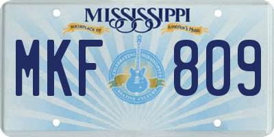 MS license plate MKF809
