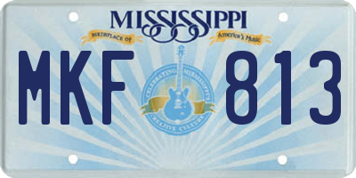 MS license plate MKF813