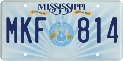 MS license plate MKF814