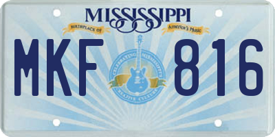 MS license plate MKF816